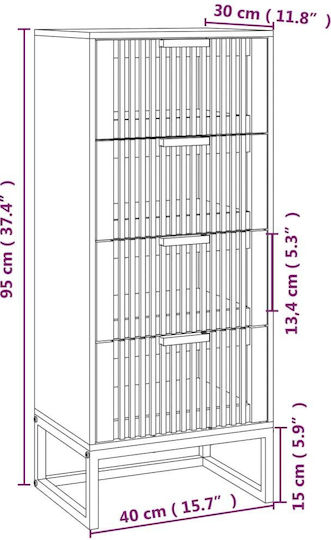 Schubladen Aufbewahrung L40xB30xH95cm