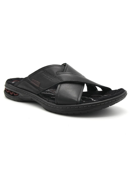 Pegada Leder Herrensandalen in Schwarz Farbe