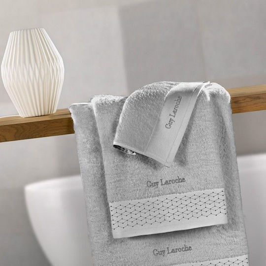 Guy Laroche Σετ Πετσέτες Μπάνιου 3τμχ Atelier Silver Βάρους 500gr/m²