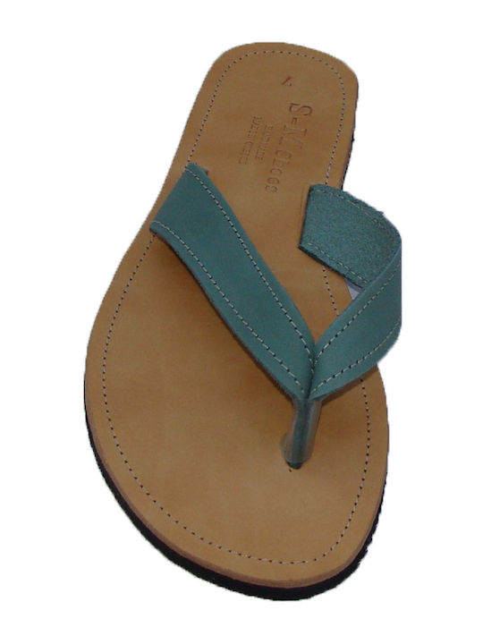 Leder Flache Sandalen für Damen in Grün Farbe