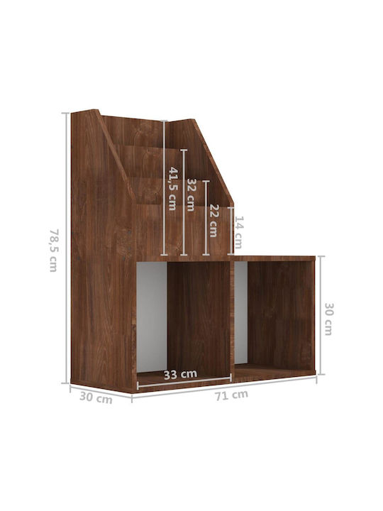 Kids Shelf Wall Mount Brown 71x30x78.5cm