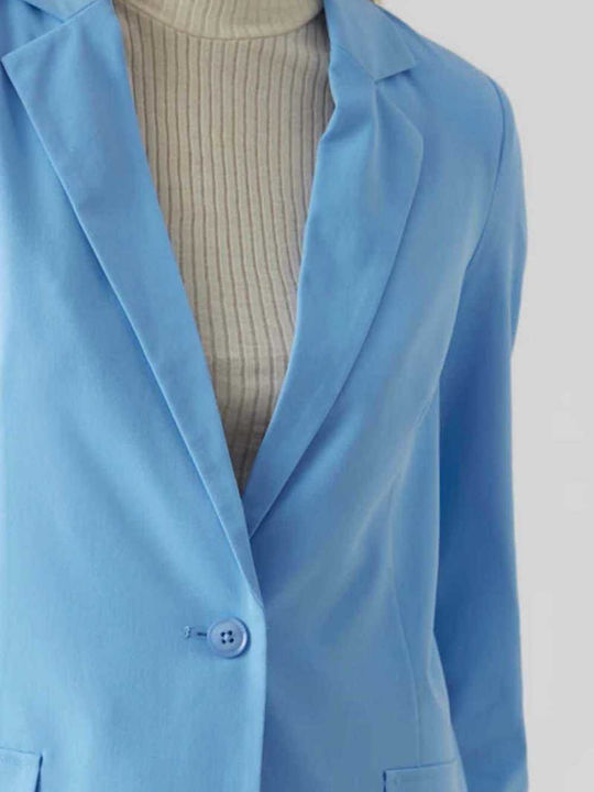 Vero Moda Μακρύ Γυναικείο Σακάκι Little Boy Blue