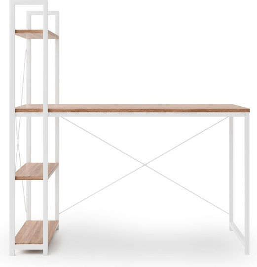 Birou Pentru Copii Narvik-B1 cu Bibliotecă Alb 120x64x120cm