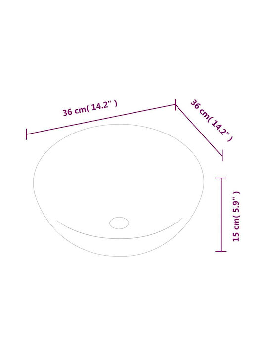 vidaXL Countertop Sink Ceramic 36x36x15cm White
