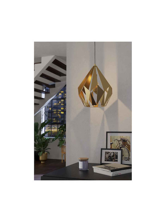 Eglo Carlton Pendant Light Gold with Socket E27 38.5x110cm