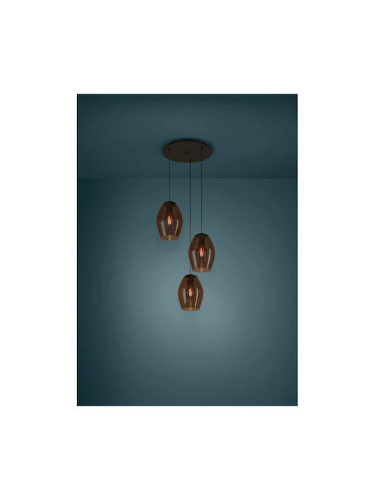 Eglo Estanys Pendant Chandelier Rail for 4 Bulbs E27 Black