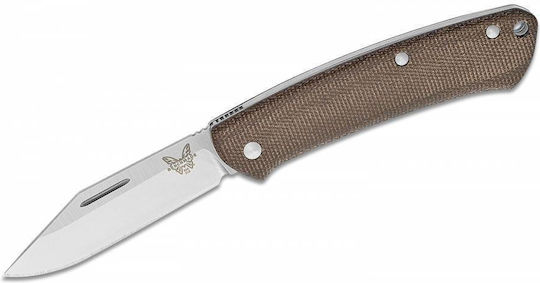 Benchmade Proper Micarta Джобно Ножче Кафяво с Калъф