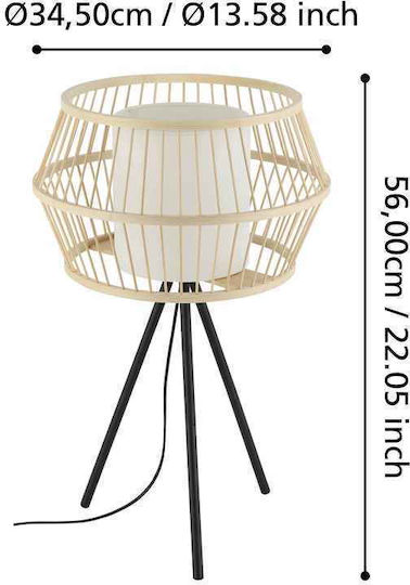 Eglo Monterroso Metal Vintage Lampă de masă pentru Soclu E27 cu Abajur Bej și Bază Negru Eglo Monterroso Metal Vintage Lampă de masă pentru Soclu E27 cu Abajur Bej și Bază Negru