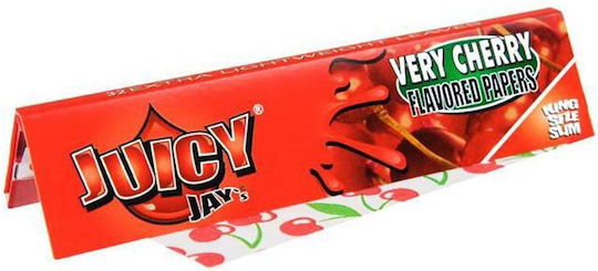 Juicy Jays Very Cherry Χαρτάκια Στριφτού Τσιγάρου King Size Slim Αρωματικά 32 φύλλα 1τμχ