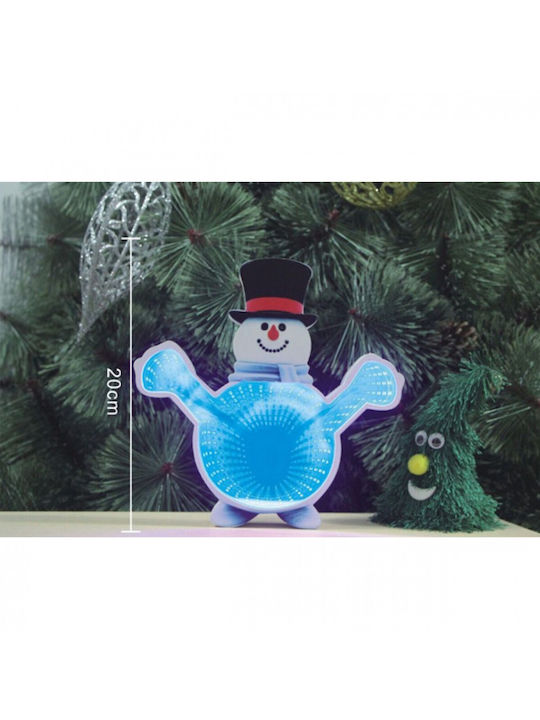 Christmas Infinity LED 3D Snowman Light 20cm