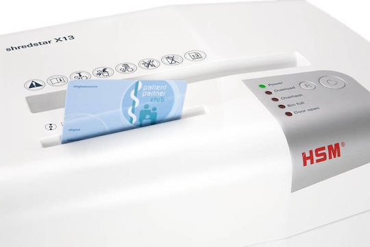 HSM Aktevernichter Shredstar X13 4 x 37mm Aktenvernichter Querschnitt 13 Blätter mit Behälter 23Es