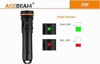 Acebeam Diving Safety Light Rechargeable LED for Head with Brightness 2700lm for Maximum Depth 311m D20