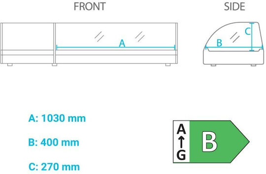 Klimaitalia Vitrină de Răcire De Masă cu Capacitate 5x1/3 GN 150x41x30cm