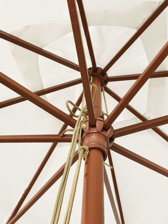 Round Wooden Beach Umbrella F3xY2.73m