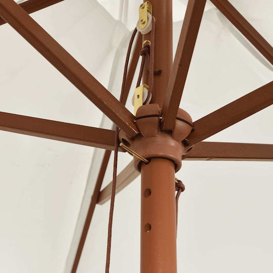 Round Wooden Beach Umbrella F2.99xH2.4m