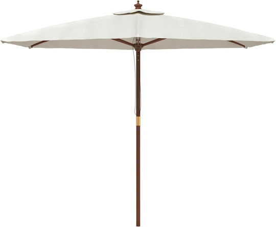 Round Wooden Beach Umbrella F2.99xH2.4m