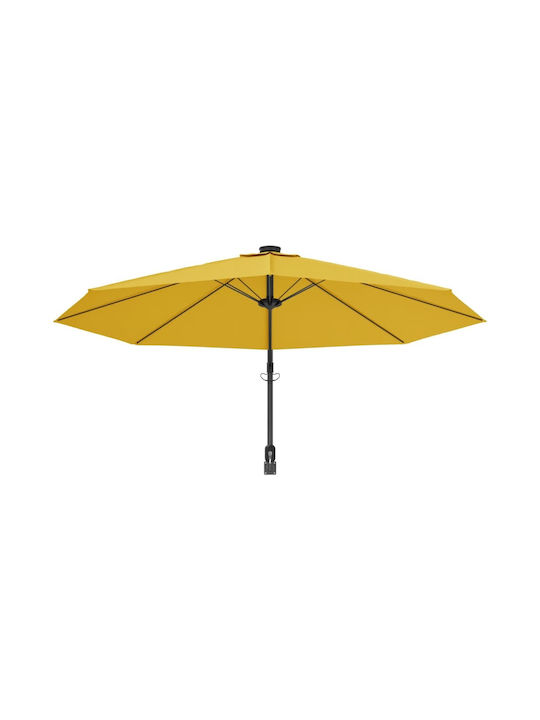 Wall Mounted Circular Aluminum Parasol Yellow Diameter 2.9xHeight 1.14m