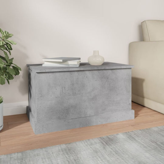 vidaXL Дърво Кутия за съхранение с капак Сив 70x40x38см 1бр