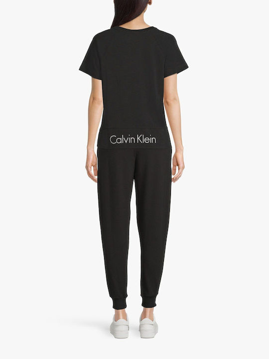 Calvin Klein Καλοκαιρινό Βαμβακερό Γυναικείο Παντελόνι Πιτζάμας Μαύρο Calvin Klein Καλοκαιρινό Βαμβακερό Γυναικείο Παντελόνι Πιτζάμας Μαύρο