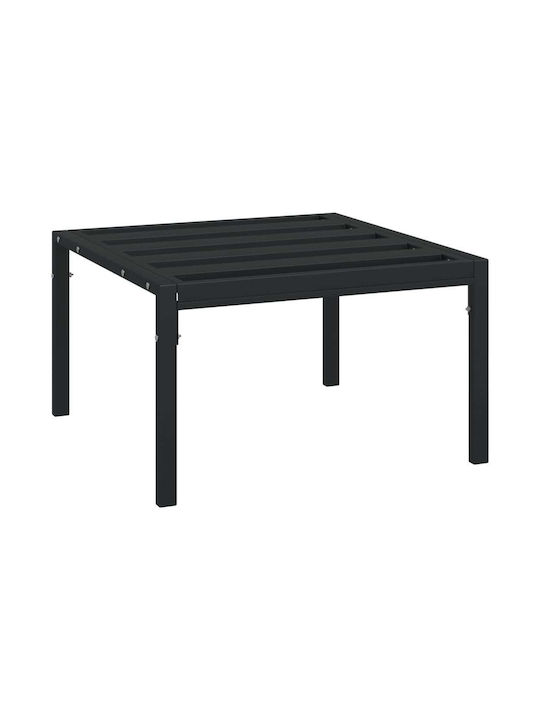 Metallic Garden Stool Cube Outdoor with Cushion Grey 2 Pieces 60x60x35cm