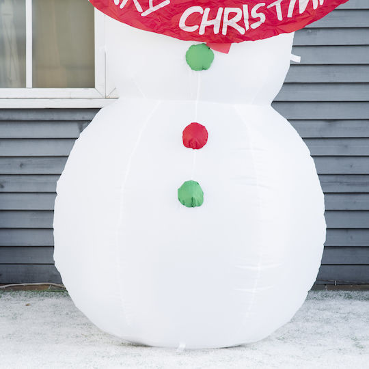 HomCom Illuminated Christmas Plastic Figure SNowman White Length 95cm