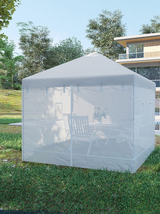 Outsunny Gazebo Grădină Gazebo Alb x3m