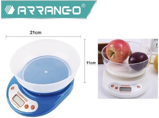 Arrango Digital Kitchen Scale with Bucket up to 5kg Blue