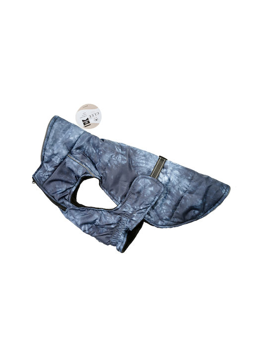 Glee Tie-Dye Μπουφάν Σκύλου Αδιάβροχο Μπλε με Μήκος Ράχης 35 εκ.