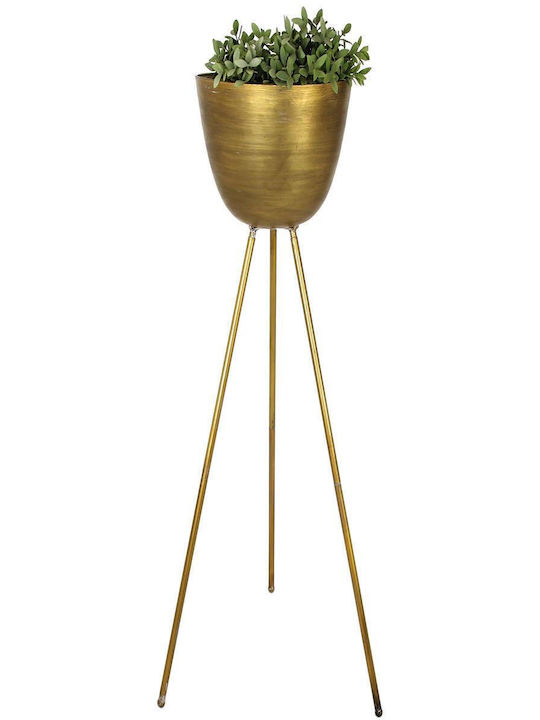 ArteLibre Übertopf Metall Gold mit Gestell 40x40x125εκ.