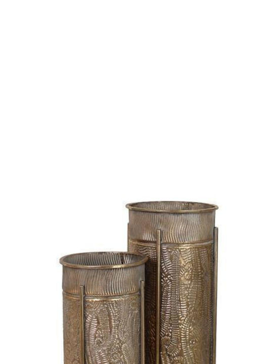 ArteLibre Übertopf Metall Gold mit Gestell 30x30x65εκ.