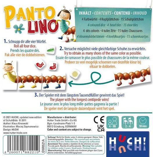 Επιτραπέζιο Παιχνίδι Pantolino για 2-4 Παίκτες 4+ Ετών (EN) Huch