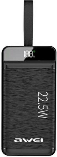 Awei P142K Power Bank 50000mAh 22.5W με 3 Θύρες USB-A και Θύρα USB-C Power Delivery Μαύρο