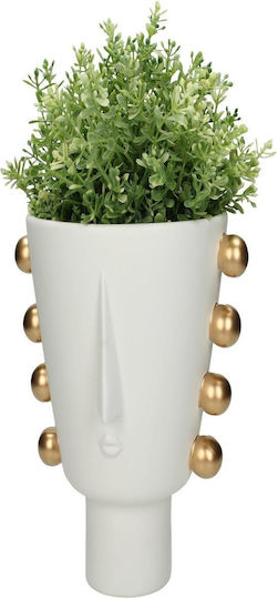 ArteLibre Planter Ceramic White 17.7x17.7x20.5cm.