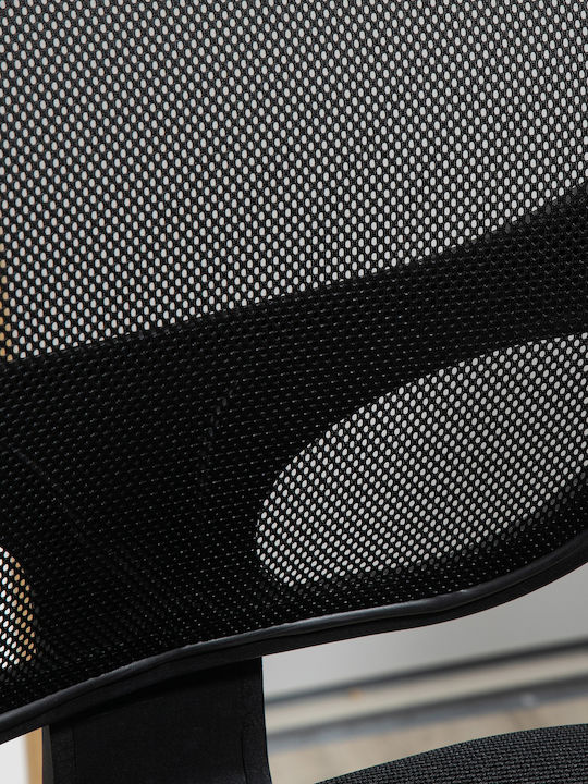 Ergonomic Office Stool with Backrest Black 60x56x110cm