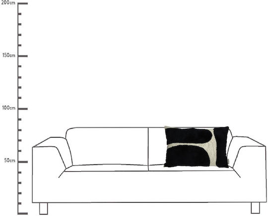 ArteLibre Sofa Cushion 100% Cotton Black 60x40cm