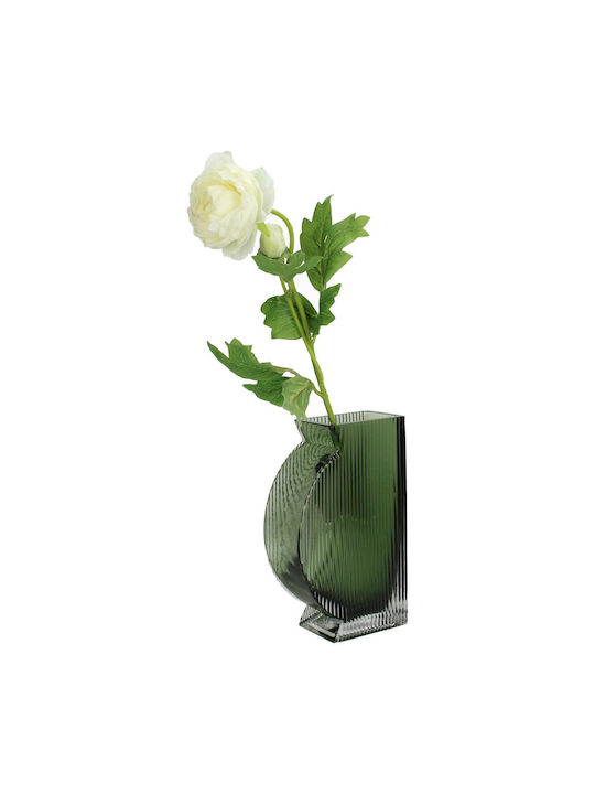 ArteLibre Vază Decorativă Sticlă Verde 12x6x20cm 1buc