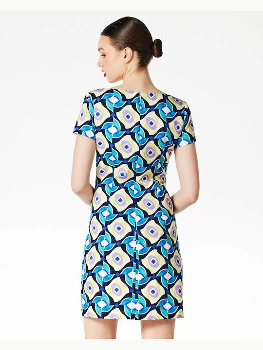 Forel Summer All Day Short Sleeve Mini Dress Multicolour Print