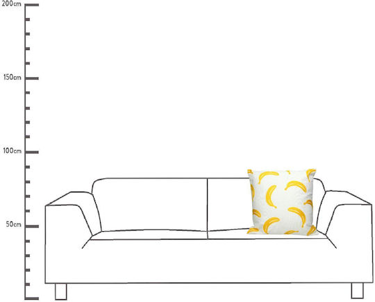ArteLibre Sofa Cushion 100% Cotton Yellow 45x45cm