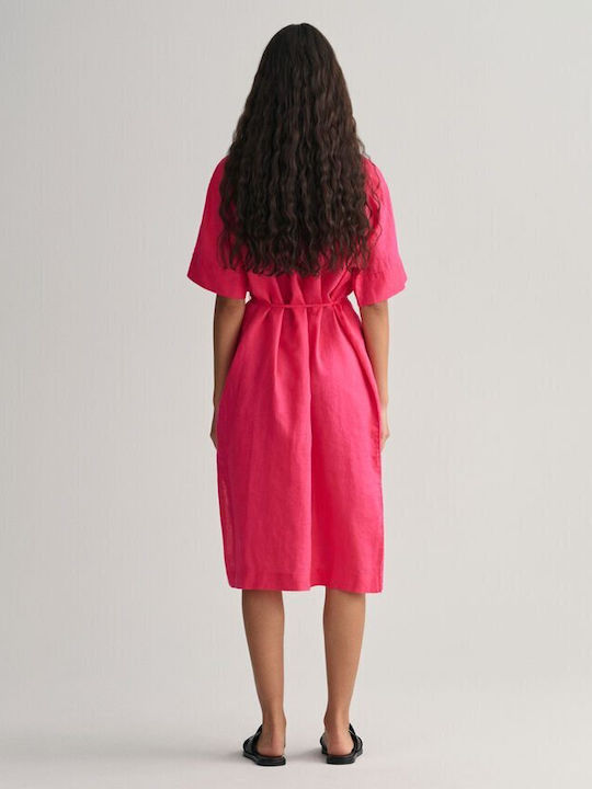 Gant Summer Midi Shirt Dress Dress Fuchsia