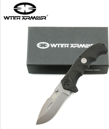 WithArmour Punisher Pocket Knife Black in Sheath