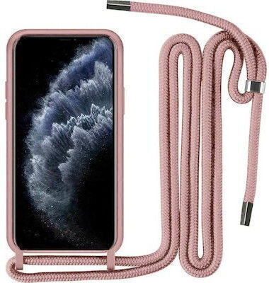 Senso Color Cord Back Cover Silicon cu Curea Roz (Redmi 12C)