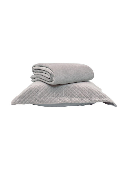 Borea Borea Decorative Pillow Case Quilt Cover Made of Gray Velvet 70x50 cm