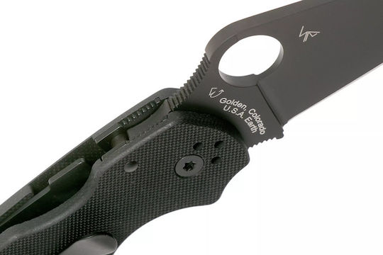 Spyderco Para 3 P Pocket Knife Black with Sheath