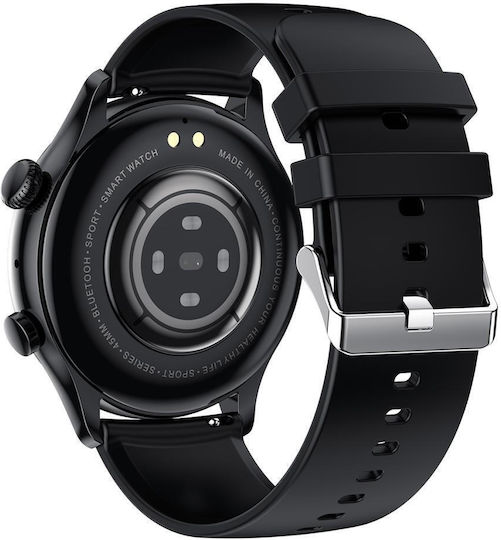 XO J4 Smartwatch με Παλμογράφο (Μαύρο)