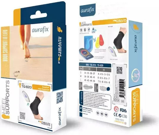Aurafix TG-820 Ankle Brace with Gel Patches in Black Color