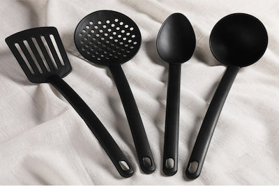 Set of 4 kitchen tools black plastic 196RWE4124