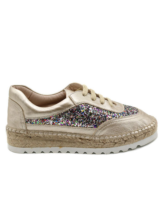 Viguera Damen Espadrilles in Gold Farbe