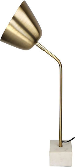 ArteLibre Metal Table Lamp with Gold Shade and White Base