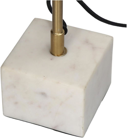 ArteLibre Metal Table Lamp with Gold Shade and White Base