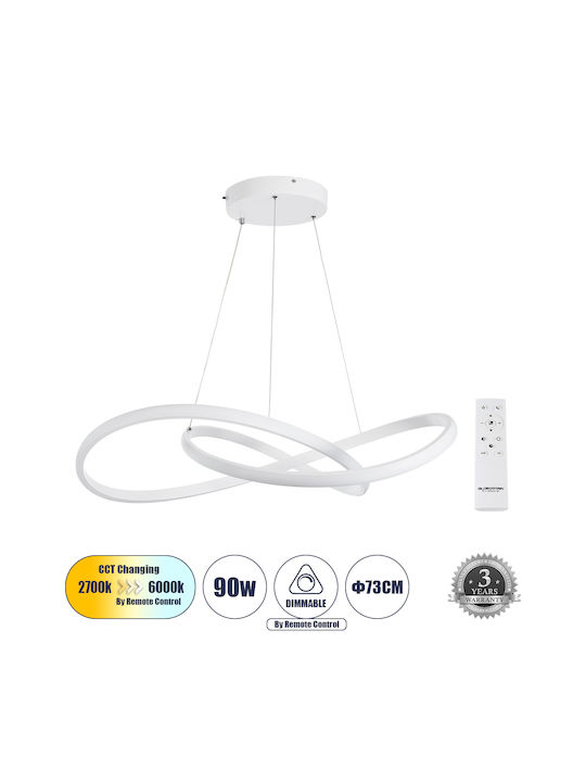 GloboStar Dexter Pendant Light White 73x73x16cm